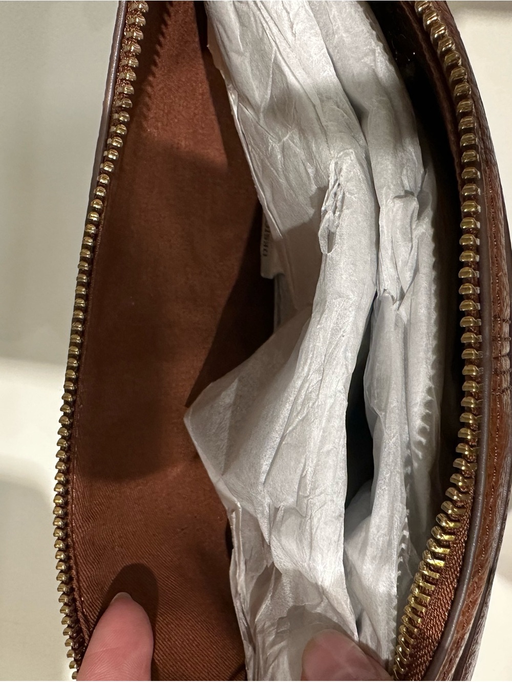 Fossil Small Brown Pebble Leather Crossbody Bag - Picture 6 of 7